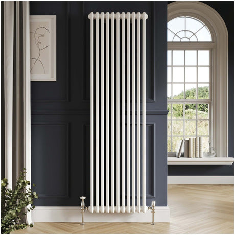 Scudo 2 Column Vertical Designer Radiator 1500 x 515mm - White - COL - 2 - 150 - 52 - W - TAP 'N' SHOWER