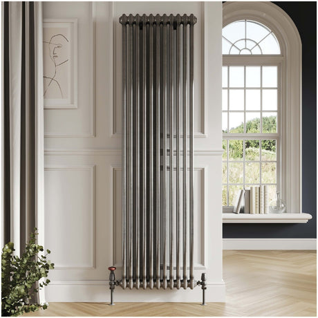 Scudo 2 Column Vertical Designer Radiator 1800 x 328mm - Raw Metal - COL-2-180-32-RM