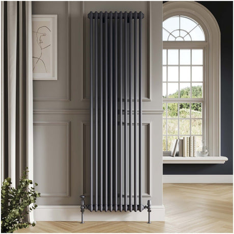 Scudo 2 Column Vertical Designer Radiator 1800 x 425mm - Anthracite - COL - 2 - 180 - 43 - A - TAP 'N' SHOWER