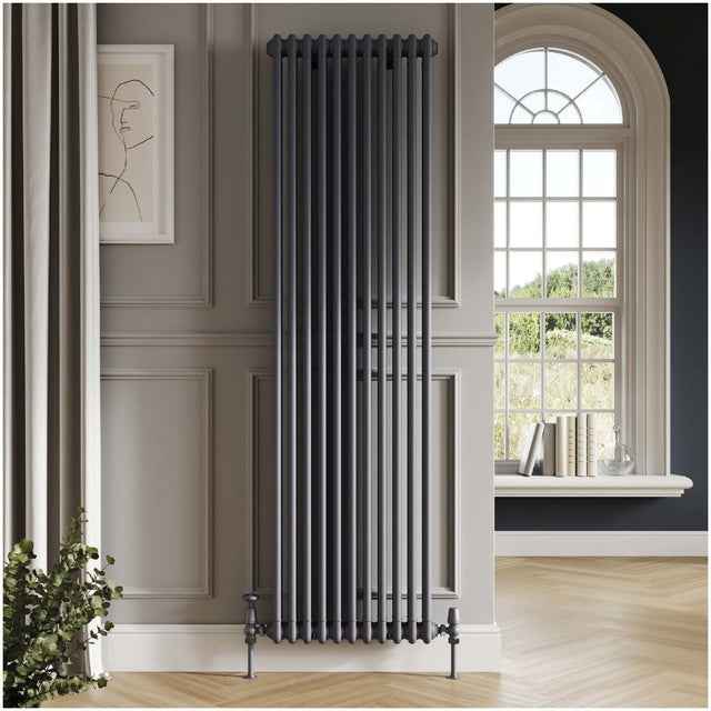 Scudo 2 Column Vertical Designer Radiator 1800 x 515mm - Anthracite - COL - 2 - 180 - 52 - A - TAP 'N' SHOWER
