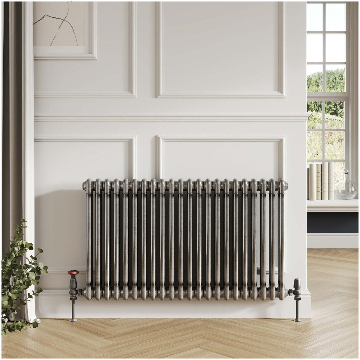 Scudo 2 Column Horizontal Designer Radiator 600 x 636mm - Raw Metal - COL-2-60-64-RM