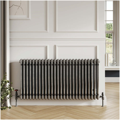 Scudo 3 Column Horizontal Designer Radiator 600 x 643mm - Raw Metal - COL-3-60-64-RM