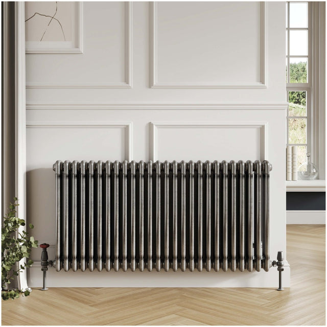Scudo 3 Column Horizontal Designer Radiator 600 x 643mm - Raw Metal - COL-3-60-64-RM