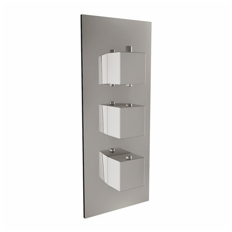 Scudo Triple Square Handle 2 Outlet Concealed Shower Valve - Chrome - CONCEALED003