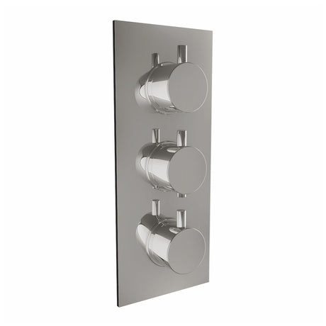 Scudo Triple Oval Handle 2 Outlet Concealed Shower Valve - Chrome - CONCEALED004