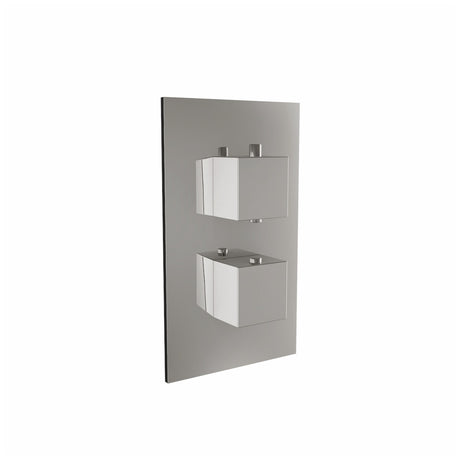 Scudo Twin Square Handle 2 Outlet Concealed Shower Valve with Diverter - Chrome - CONCEALED005