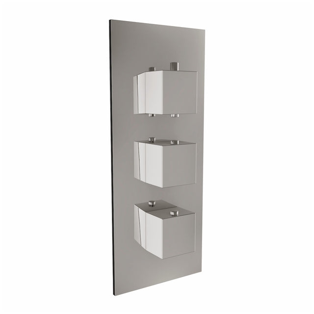 Scudo Triple Square Handle 3 Outlet Concealed Shower Valve - Chrome - CONCEALED007