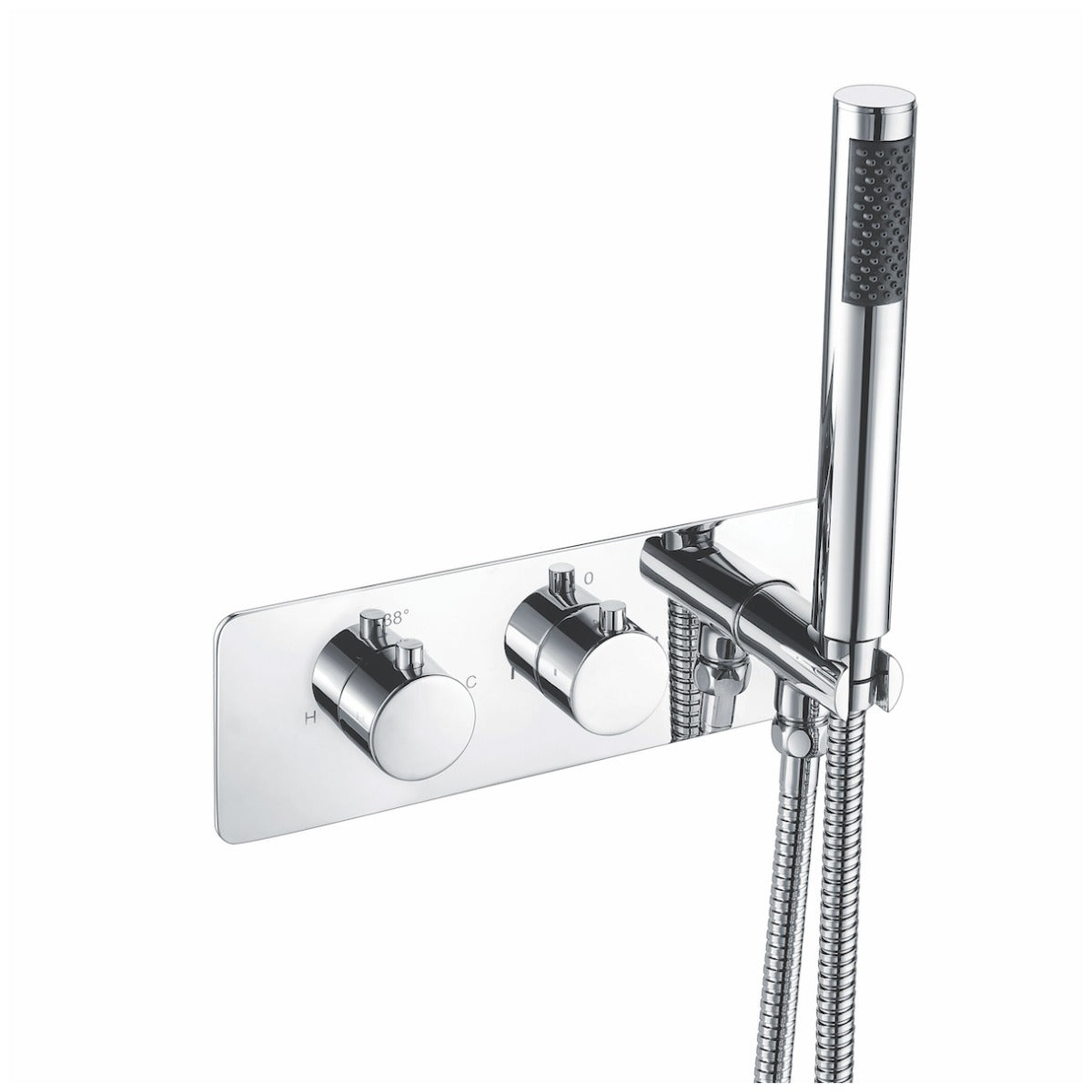 Scudo Round Handle 2 Outlet Concealed Valve Shower with Diverter - Chrome  - CONCEALED009
