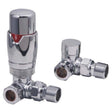 Scudo Designer Corner Thermostatic Radiator Valves (Pair) - Chrome - DES - TRV - CORN - CHR - TAP 'N' SHOWER