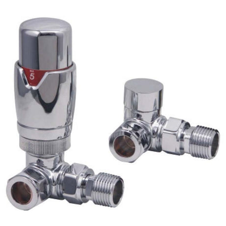 Scudo Designer Corner Thermostatic Radiator Valves (Pair) - Chrome - DES-TRV-CORN-CHR