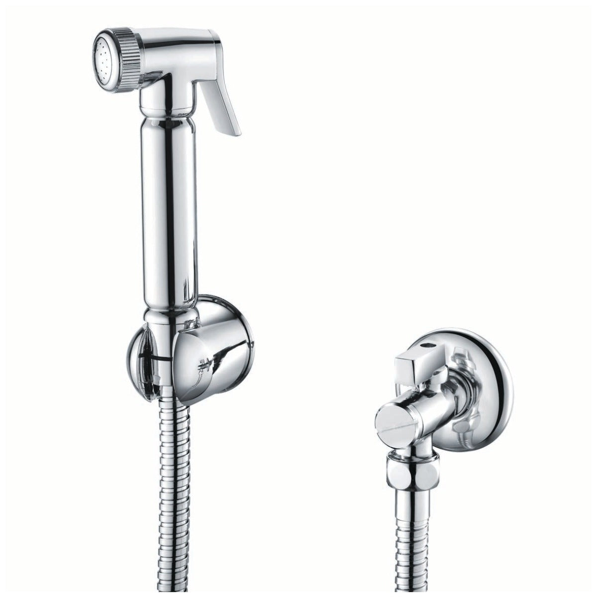 Scudo Douche Handset Flexi Holder and Oulet Elbow - Chrome - DOUCHE002L