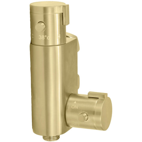 Scudo Thermostatic Vertical Valve for Douche - Brushed Brass - DOUCHE008