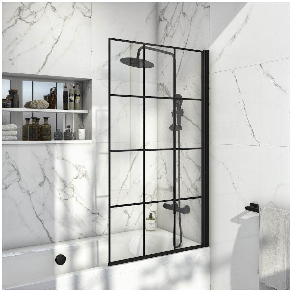 Scudo S6 Grid Bath Screen - Black - GRIDBATHSCREEN
