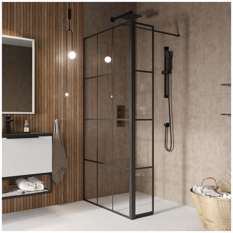 Scudo S8 Grid Flipper Panel Clear Glass - Matt Black - GRIDFLIPPER