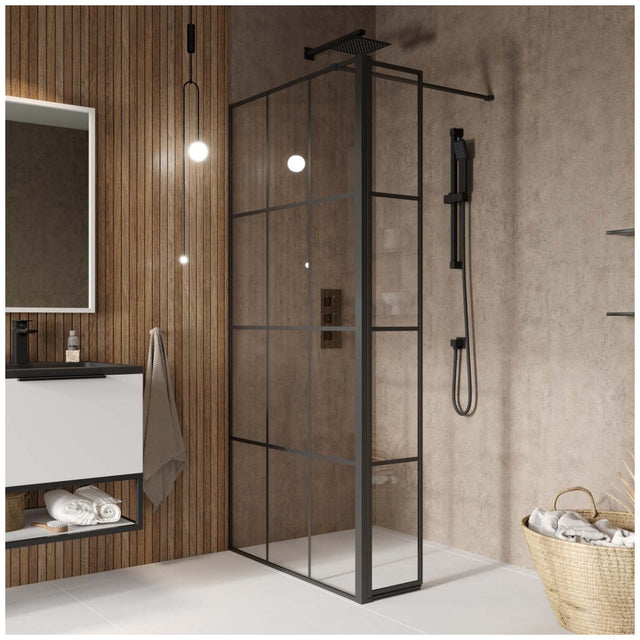 Scudo S8 Grid Flipper Panel Clear Glass - Matt Black - GRIDFLIPPER