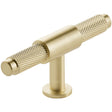 Scudo Knurled T Bar Handle 95mm - Brushed Brass - HANDLE005