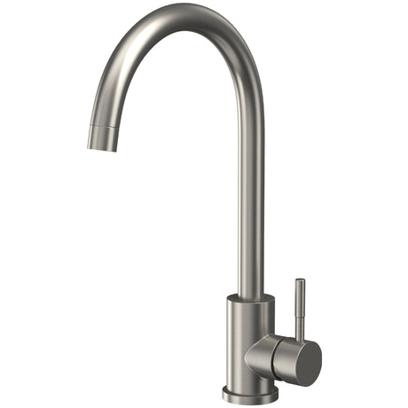Scudo Manhattan Steel Kitchen Mixer Tap - Brushed Stainless - KT42