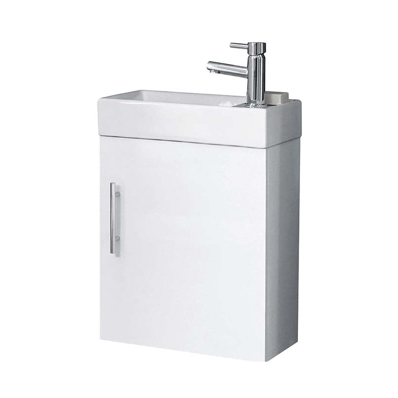 Scudo Lanza Wall Mounted Cloakroom Vanity Unit - Gloss White - LANZAWALL