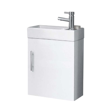 Scudo Lanza Wall Mounted Cloakroom Vanity Unit - Gloss White - LANZAWALL