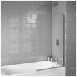 Scudo S6 Radius Edge Bath Screen 1400x800mm - Chrome - LS010N