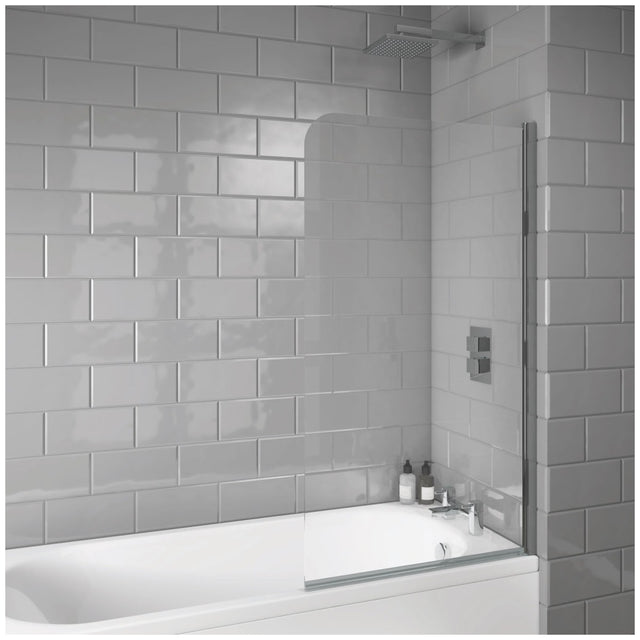 Scudo S6 Radius Edge Bath Screen 1400x800mm - Chrome - LS010N