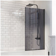 Scudo S6 Mono Square Edge Bath Screen 1400x800mm - Black - LS888B