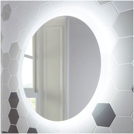 Scudo Lunar Round LED Mirror with Demister Pad 600mm - LUNAR60