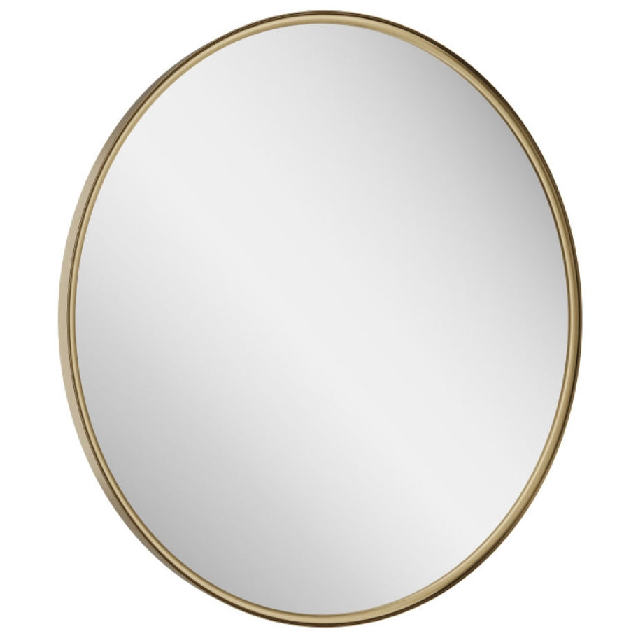 Scudo Macie Brushed Brass Round LED Mirror 600mm - MACIE-600RND-BB
