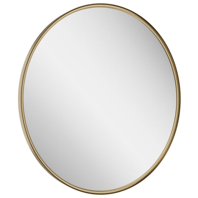 Scudo Macie Brushed Brass Round LED Mirror 600mm - MACIE-600RND-BB