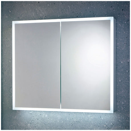Scudo Mia LED Mirror Cabinet with Demister and Shaver Socket 800x700mm - Mirrored - MIA-800X700-CAB