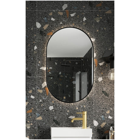 Scudo Aubrey LED Mirror with Black Frame 500x800mm - MIRROR011