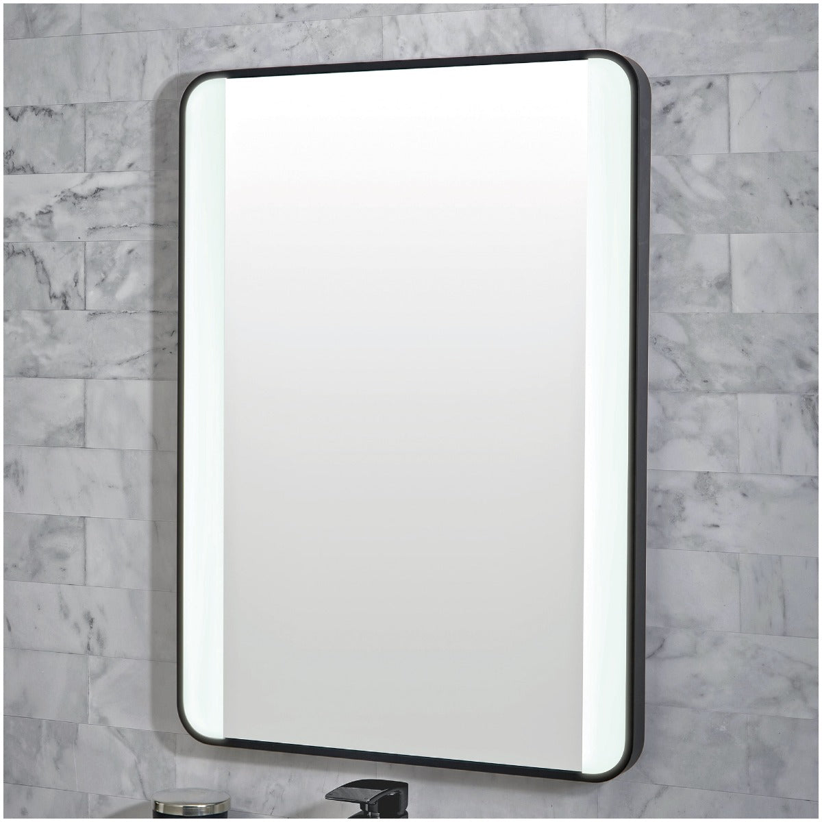 Scudo Mono Soft Square 500X700mm Mirror with Demister and Colour Change - MONO-500X700