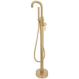 Scudo Core Freestanding Bath Shower Mixer Tap - Brushed Brass - NU-018