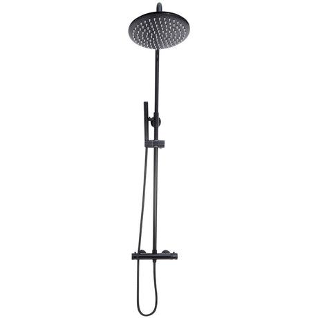 Scudo Core Round Bar Shower with Rigid Riser - Black  - NU-020
