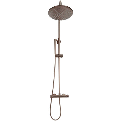 Scudo Core Round Bar Shower with Rigid Riser - Brushed Bronze - NU-042