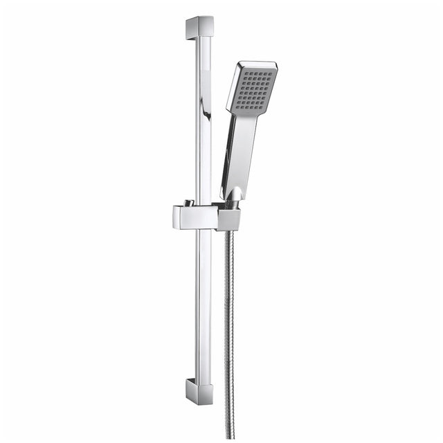Scudo Square Riser Rail Kit with Paddle Handset - Chrome  - RISERKIT001