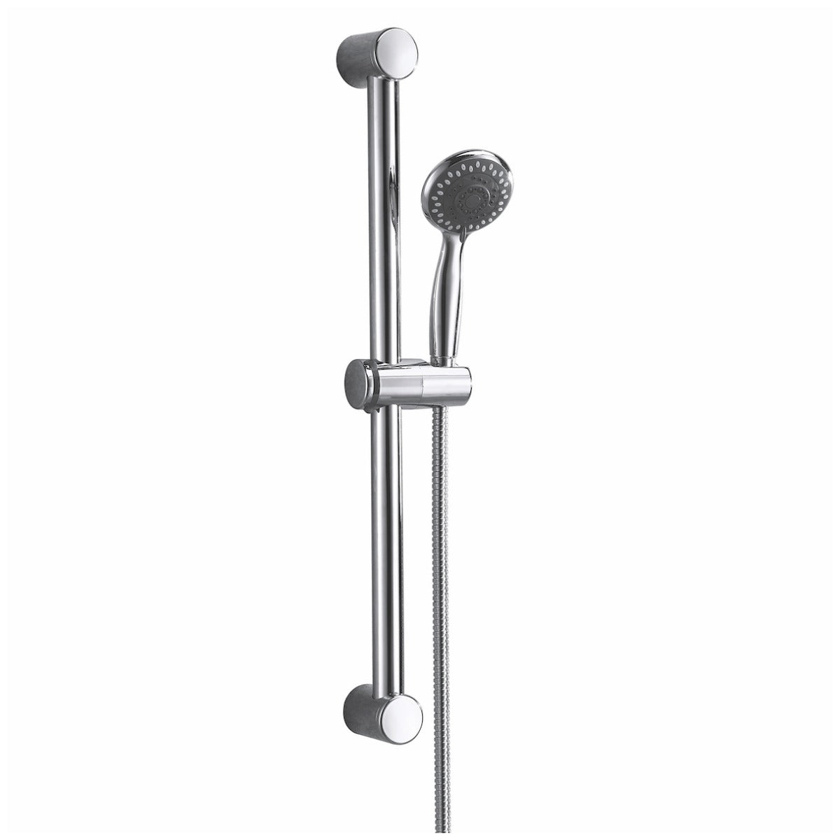 Scudo Round Riser Rail Kit with Multi-Function Handset - Chrome - RISERKIT002L