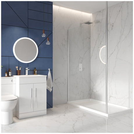 Scudo S8 600mm Wetroom Panel 8mm Glass - Chrome - S8-WET600CHR