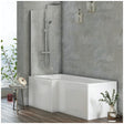 Scudo L Shaped Bath Screen - Clear Glass - SCREEN003