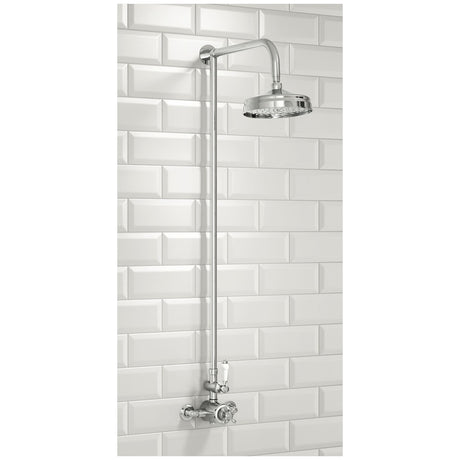 Scudo Traditional Rigid Riser Shower with Fixed Head - Chrome - SHOWER005