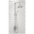 Scudo Traditional Rigid Riser Shower with Fixed Head and Handset - Chrome - SHOWER006