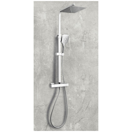 Scudo Helier Square Cool Touch Rigid Riser Shower - Chrome - SHOWER010