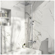 Scudo Block Square Rigid Riser Shower with Bath Filler - Chrome - SHOWER012S