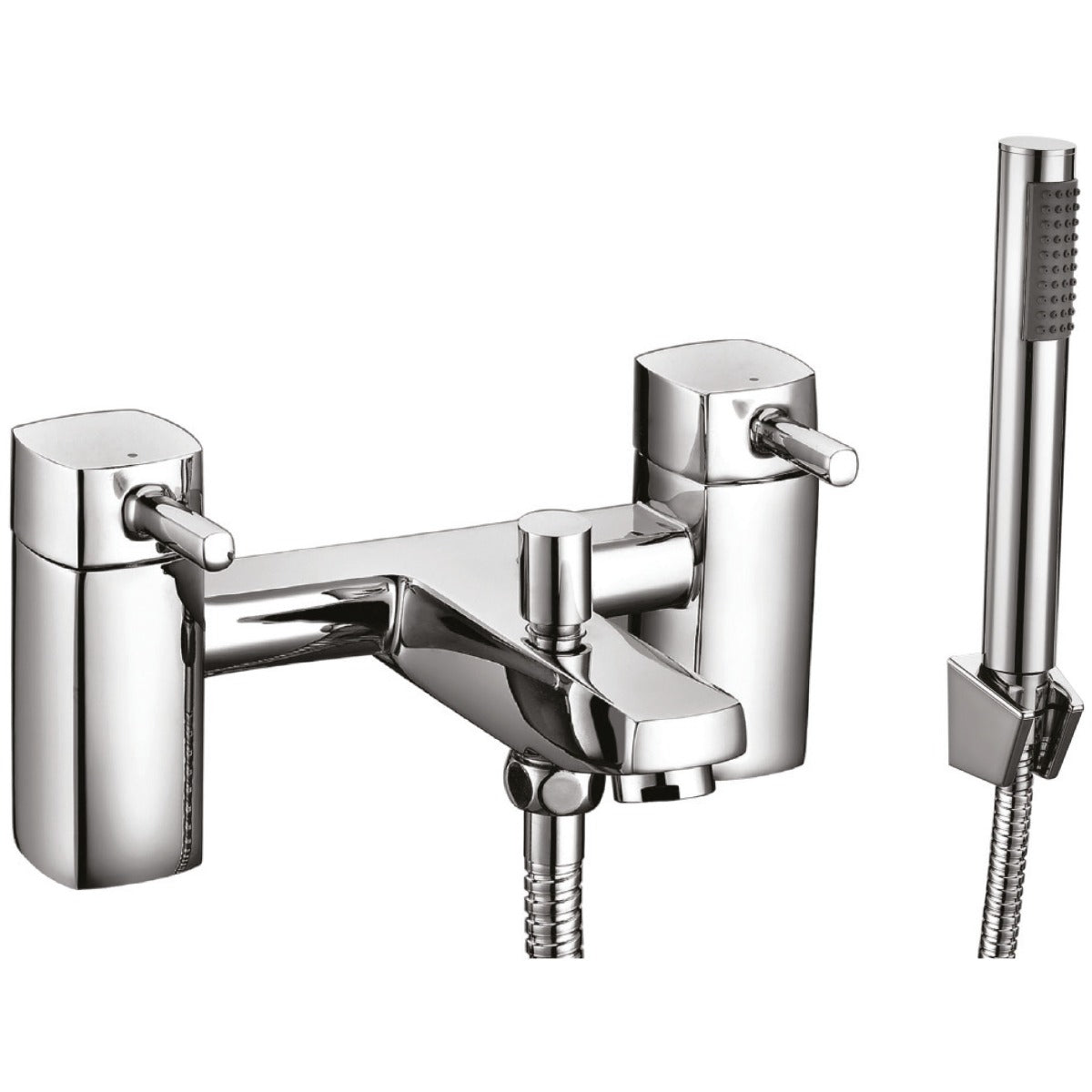 Scudo Forme Bath Shower Mixer with Shower Kit and Wall Bracket - Chrome - TAP012