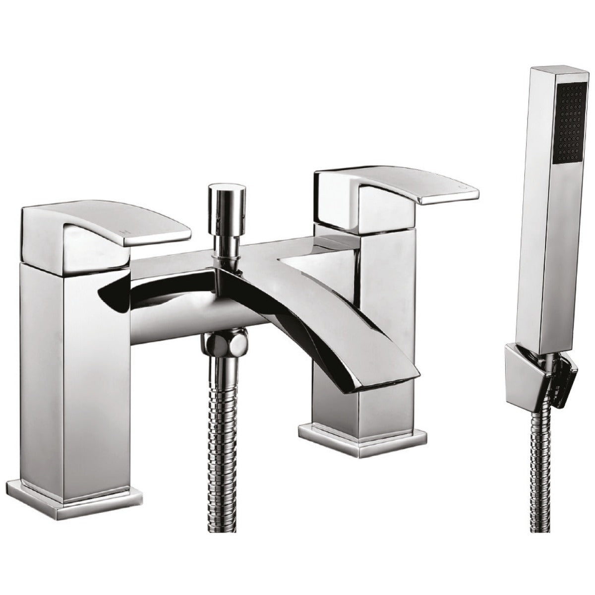 Scudo Descent Bath Shower Mixer with Shower Kit and Wall Bracket - Chrome - TAP033L
