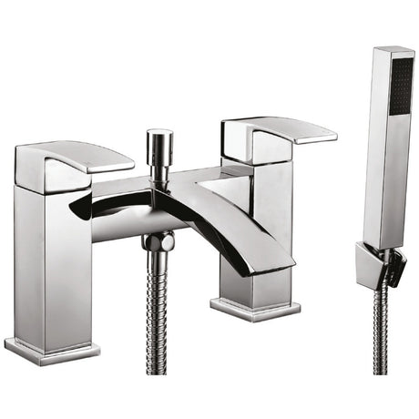 Scudo Descent Bath Shower Mixer with Shower Kit and Wall Bracket - Chrome - TAP033L