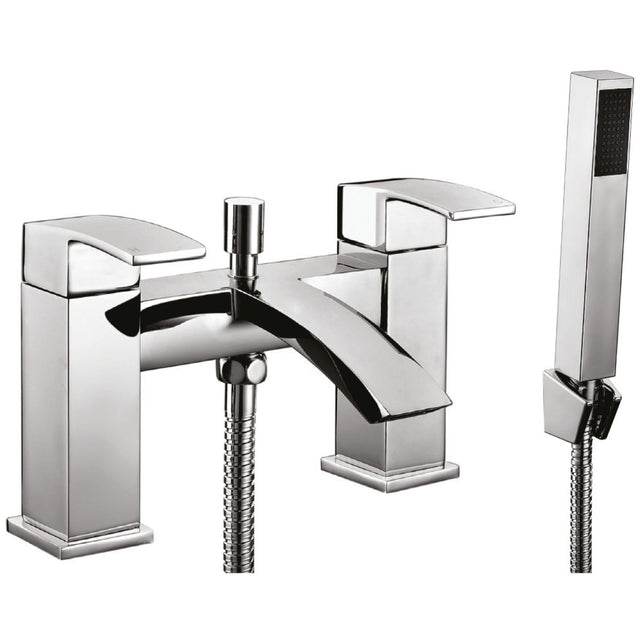 Scudo Descent Bath Shower Mixer with Shower Kit and Wall Bracket - Chrome - TAP033L