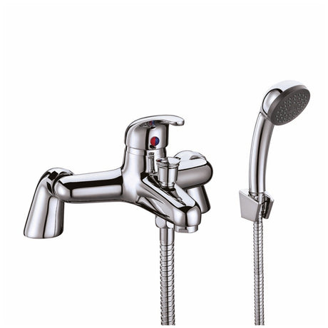 Scudo Tidy Bath Shower Mixer with Shower Kit and Wall Bracket - Chrome - TAP063L