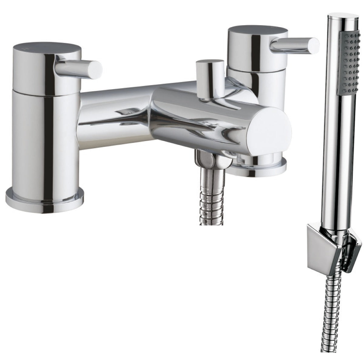 Scudo Premier Bath Shower Mixer with Shower Kit and Wall Bracket - Chrome - TAP103L