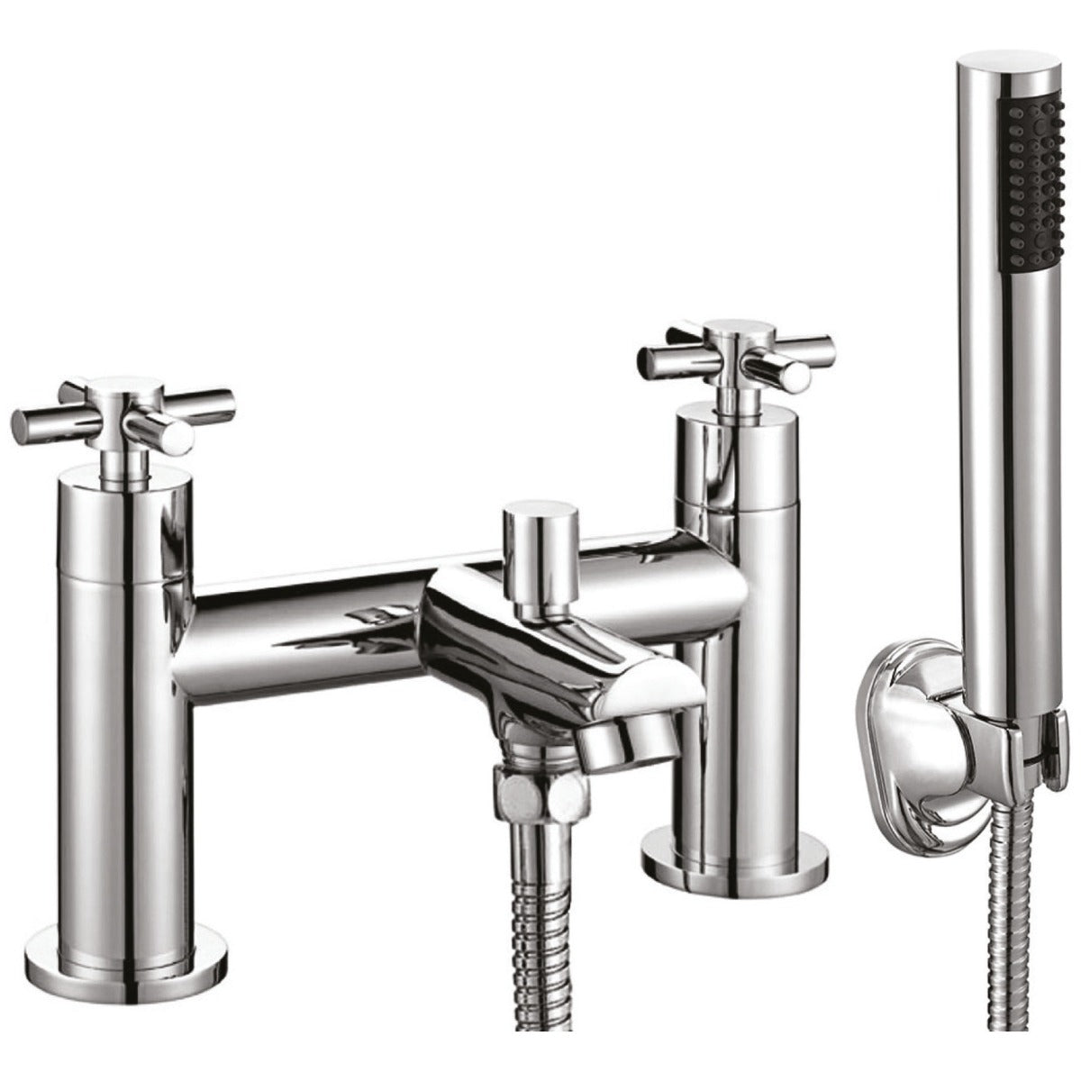 Scudo Kross Bath Shower Mixer with Shower Kit and Wall Bracket - Chrome - TAP133